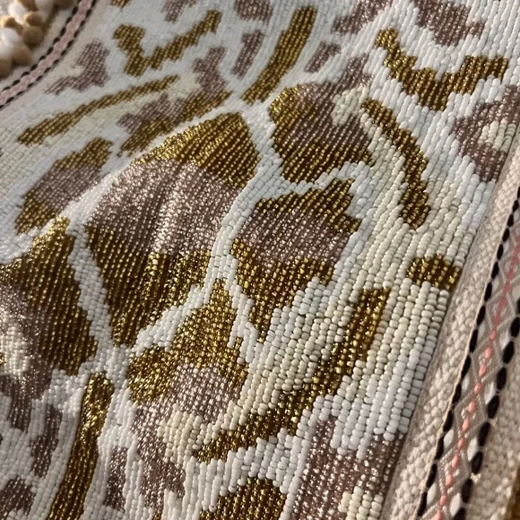 White And Gold Embellished Tote 3 PC Set - Picture 2 of 7